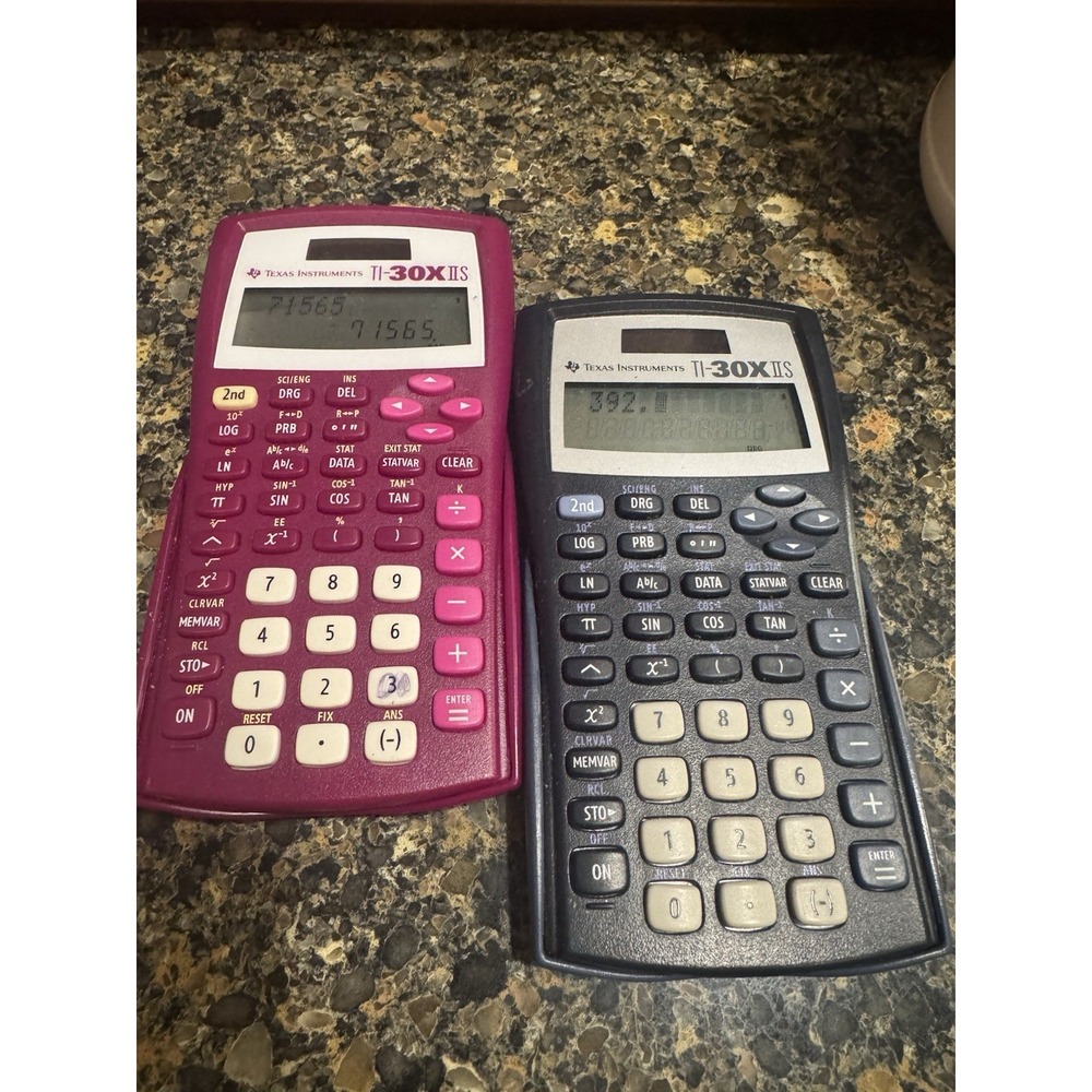 LOT of 2! Texas Instruments Solar Scientific Calculators TI-30X IIS
